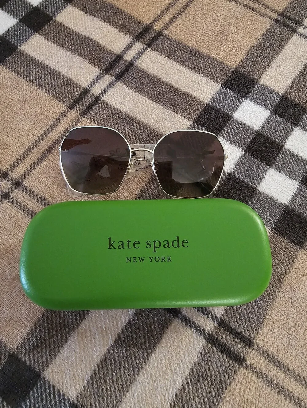 kate spade Women's Silver Frame Sunglasses - Brown Lenses